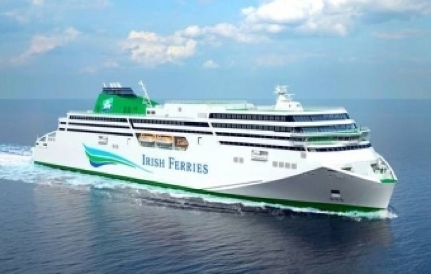 Na zdjęciu wizualizacja innego nowego promu Irish Ferries, który do floty operatora dołączy jeszcze w tym roku.