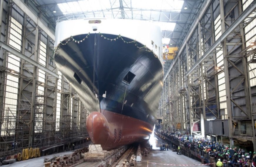Zdjęcie z uroczystości wodowania siostrzanej jednostki Gardenia Seaways.