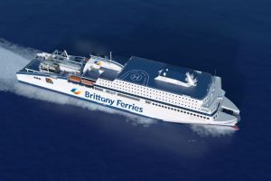 Powstający dla Brittany Ferries prom Honfleur został właśnie zwodowany