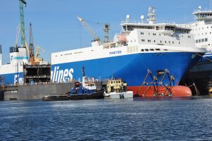 Pierwszy z czterech wydłużanych w Gdańsku statków Finnlines powrócił na trasę